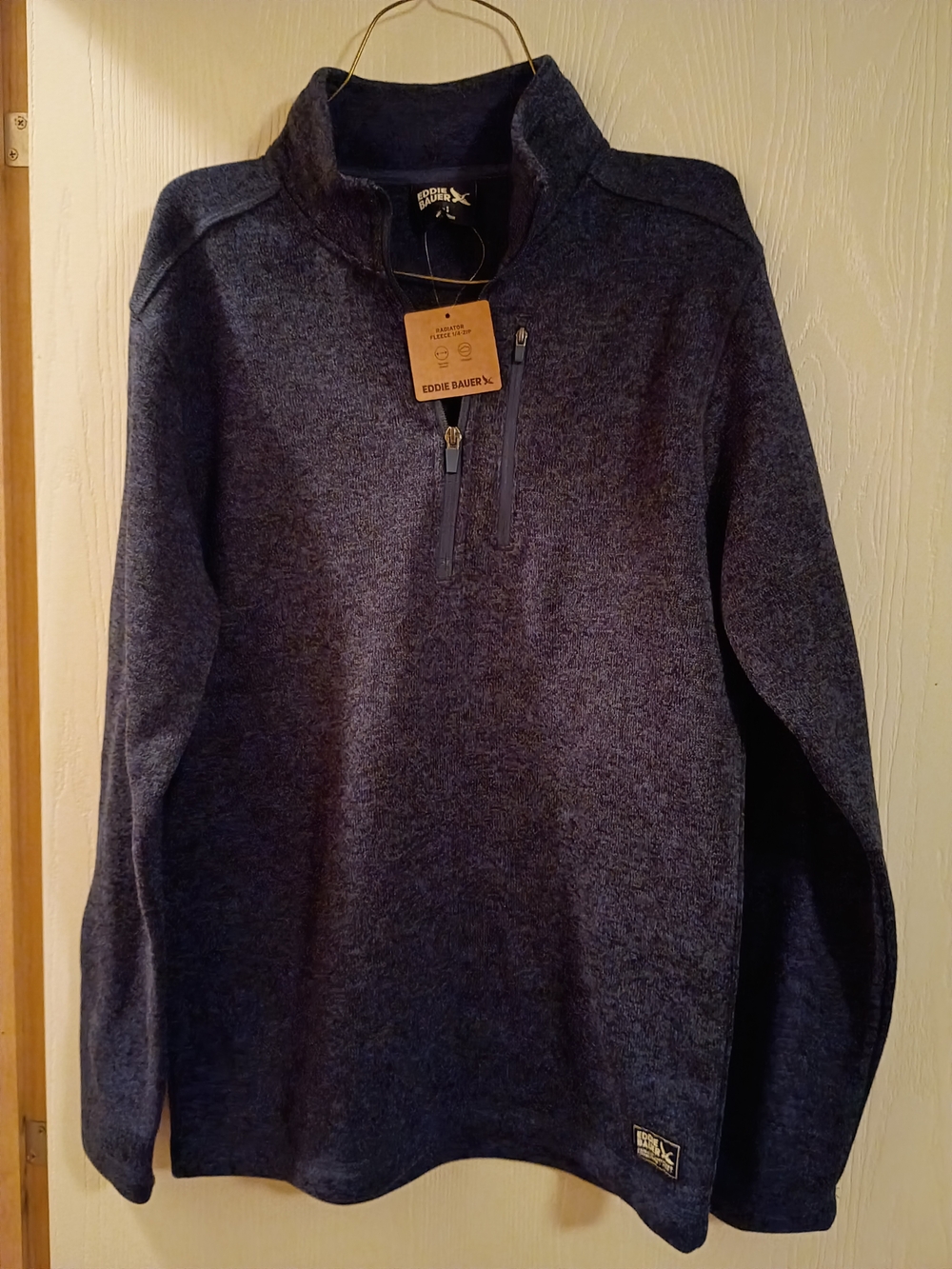 Eddie Bauer Men’s Dark Navy Half-Zip Pullover Sweater